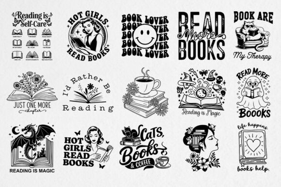 Book Lover Svg, Reading Book Png Bundle for Graphics and Crafts