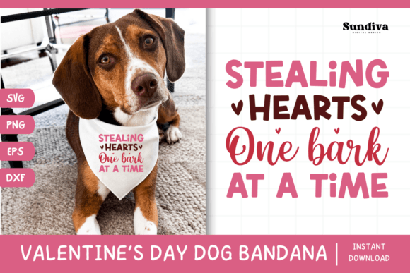 Cute Valentine s Day Dog Bandana Quote 5 Graphics and Crafts