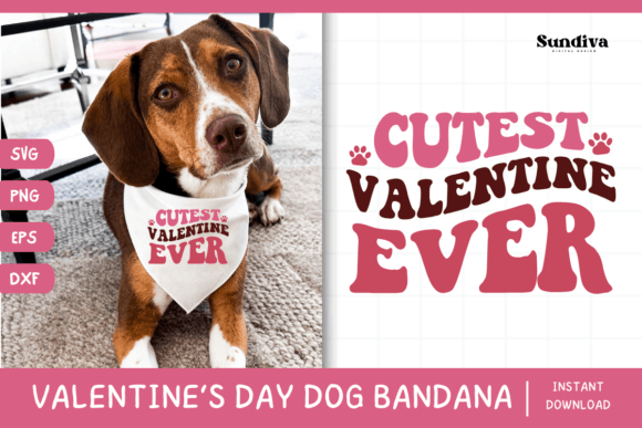 Cute Valentines Day Dog Bandana Quote 15 Graphics for Crafts
