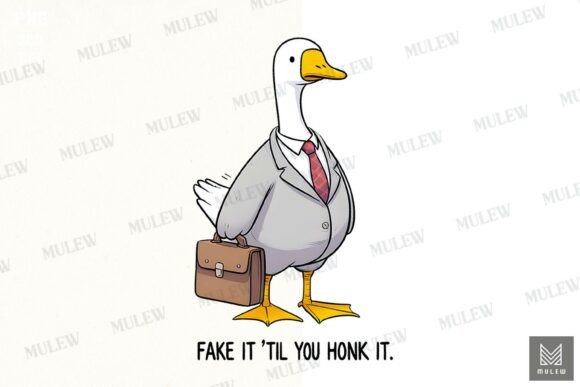 Funny Goose Motivational Quote PNG for Graphics and Crafts