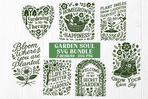 Garden Soul SVG Bundle Inspirational PNG for Graphics & Crafts