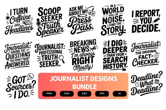 Journalist SVG Bundle: Premium Graphics for Crafts & Publishing