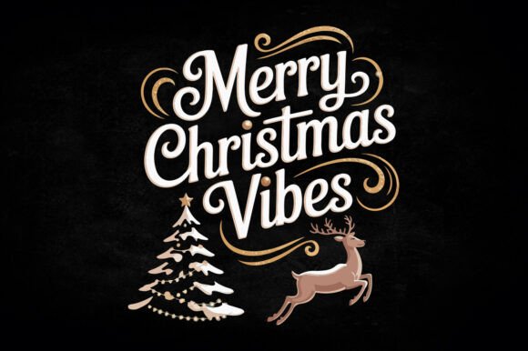 Merry Christmas Vibes SVG Print Template: Graphics for Crafts