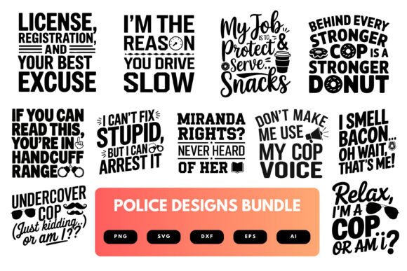 Police SVG Bundle: Graphics for Crafts & Branding