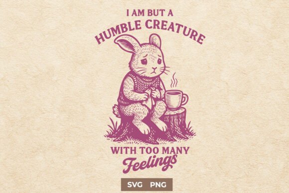Sad Bunny Feelings Quote – Mental Health Graphics for Crafts