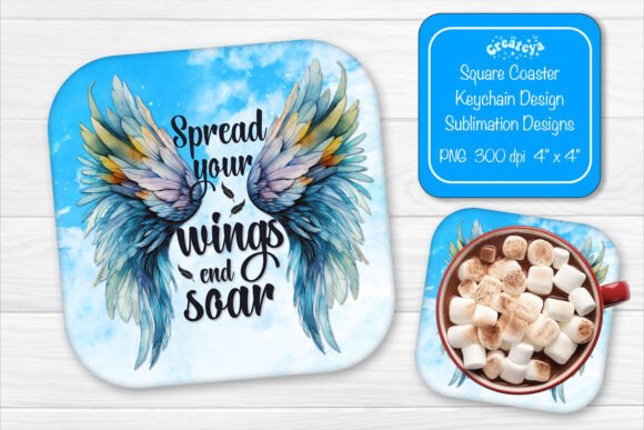 Square Coaster Sublimation Quote Png for Graphics and Crafts