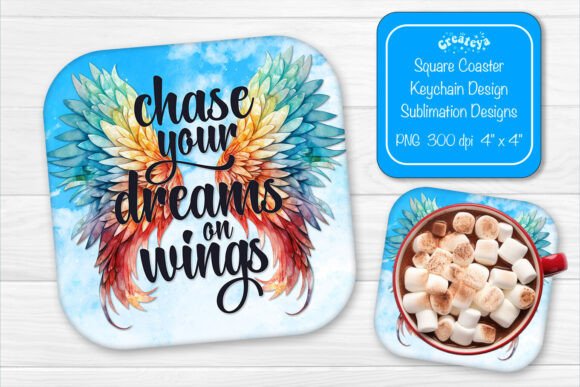 Square Coaster Wing Inspirational Quote Review