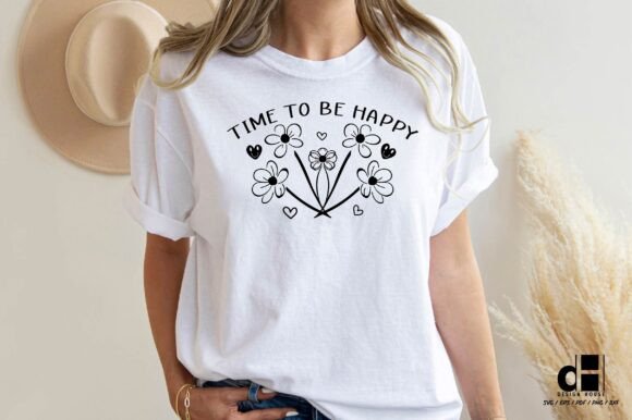 Time to Be Happy-Boho Motivational Quote Graphics for Crafts